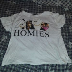 Womans white cat tee